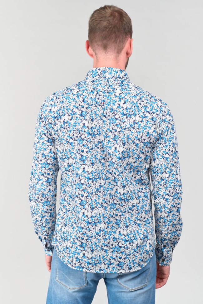 Chemise Arias à motif fleuri bleu