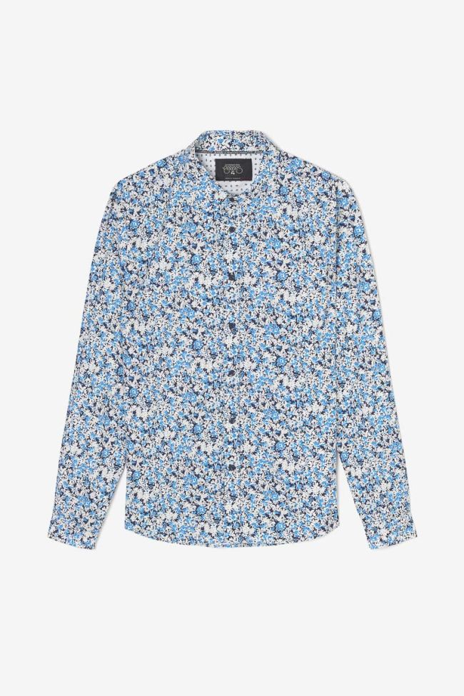 Chemise Arias à motif fleuri bleu