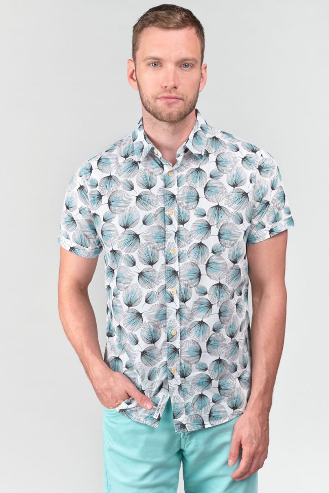 Chemise Bremo blanche à motif feuilles