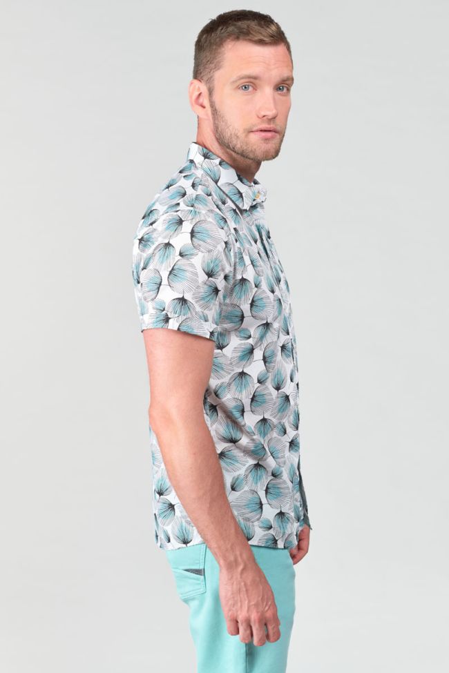 Chemise Bremo blanche à motif feuilles