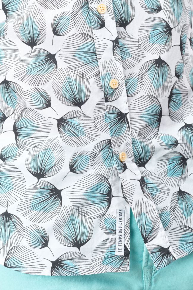 Chemise Bremo blanche à motif feuilles