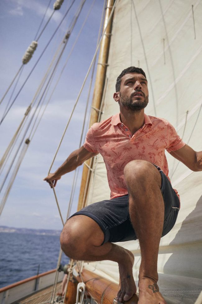 Polo Fezur à motif palmier