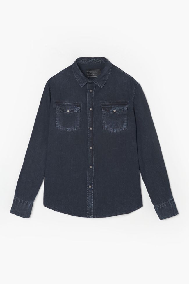 Chemise Pedro en jeans bleu noir délavé