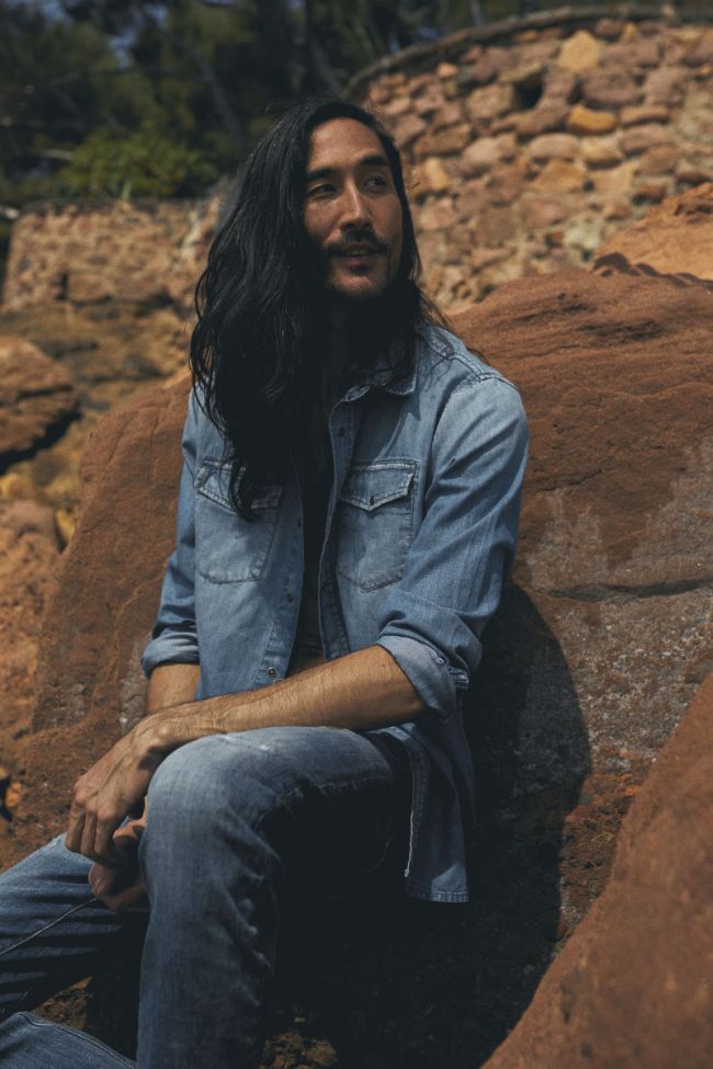 Chemise Pedro en jeans bleu délavé