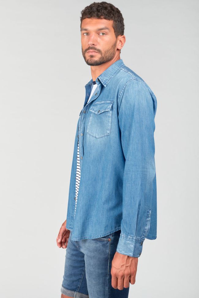 Chemise Pedro en jeans bleu délavé