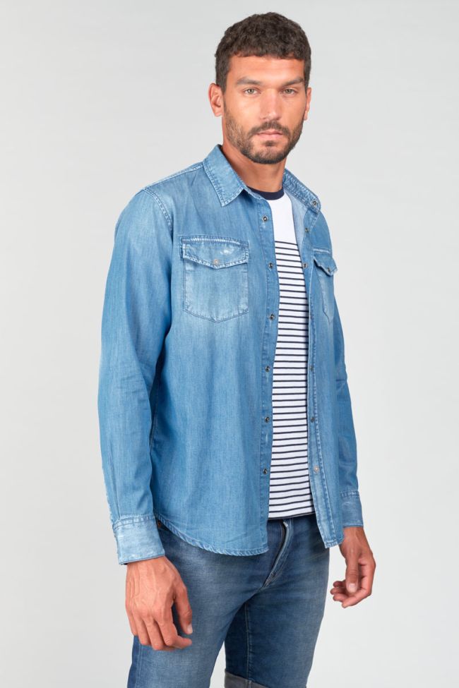 Chemise Pedro en jeans bleu délavé