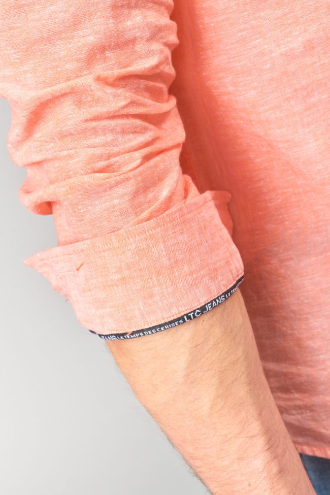 Chemise Rodes en lin mélangé saumon