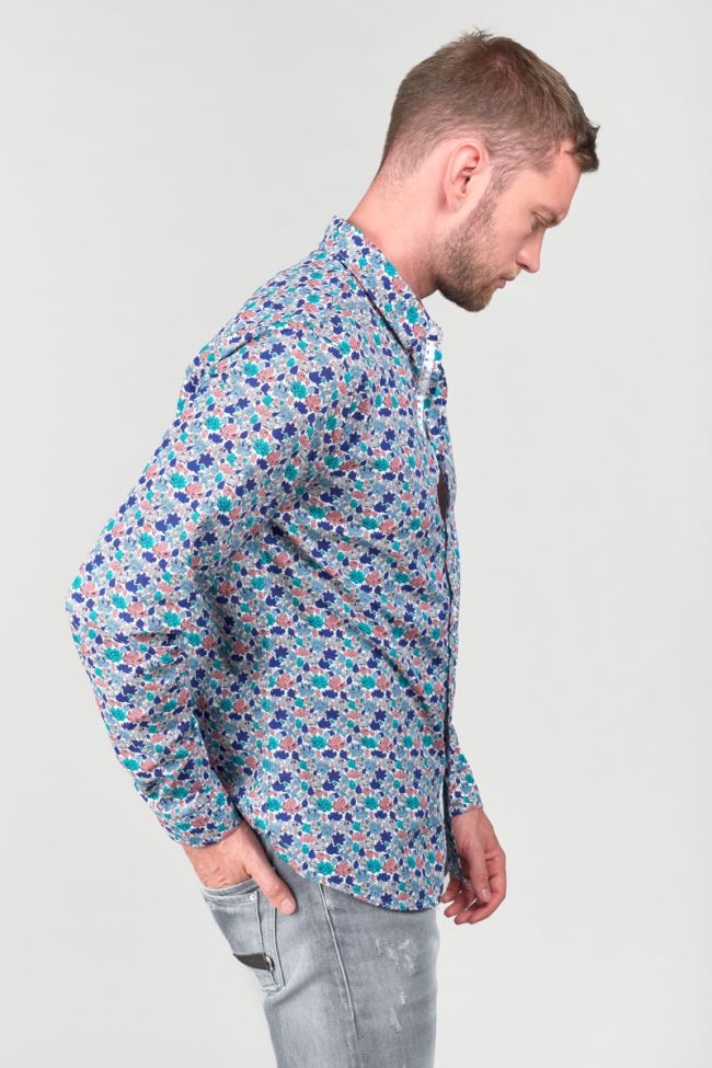 Chemise Rubis blanche à motif feuilles