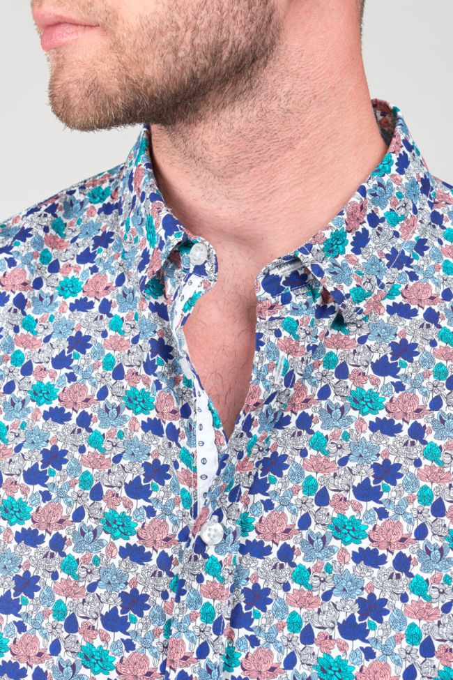 Chemise Rubis blanche à motif feuilles