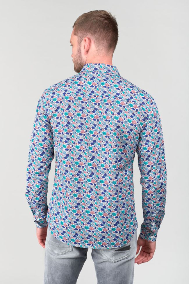Chemise Rubis blanche à motif feuilles