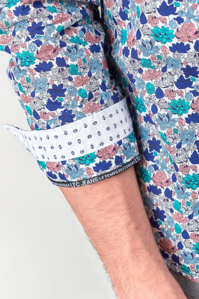 Chemise Rubis blanche à motif feuilles