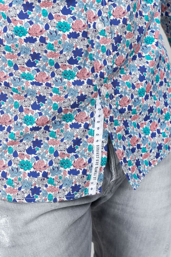 Chemise Rubis blanche à motif feuilles