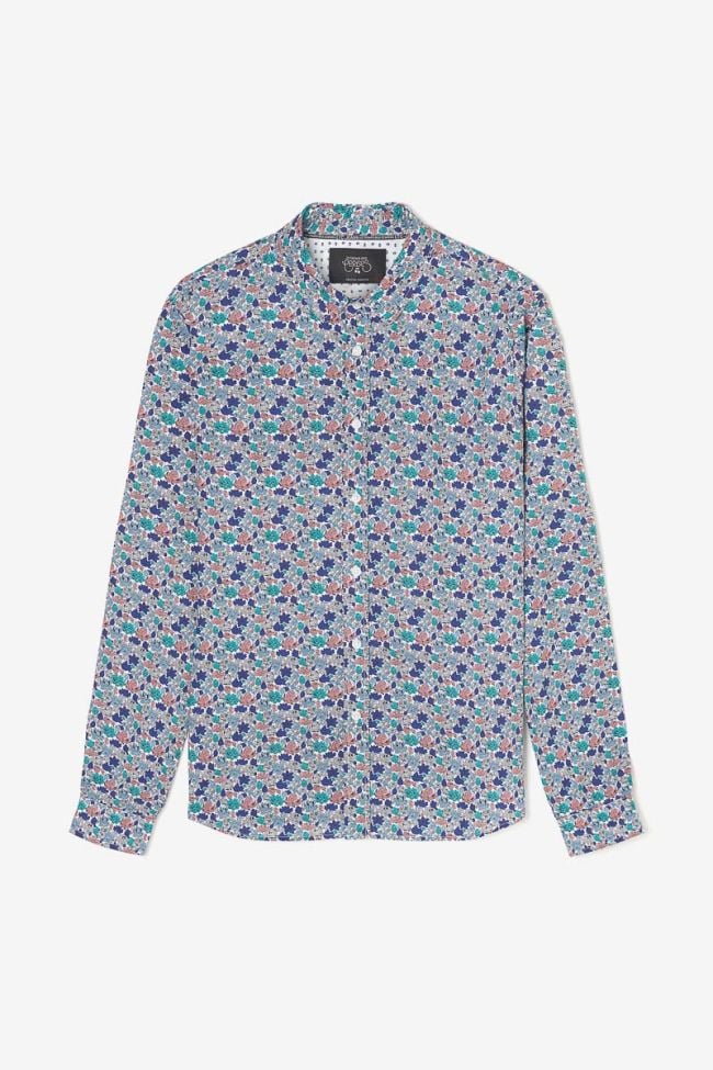 Chemise Rubis blanche à motif feuilles