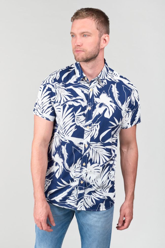 Chemise Ruti bleu marine à motif jungle