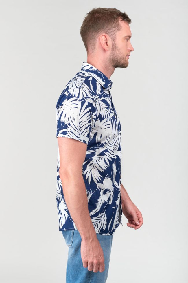 Chemise Ruti bleu marine à motif jungle