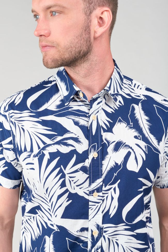 Chemise Ruti bleu marine à motif jungle