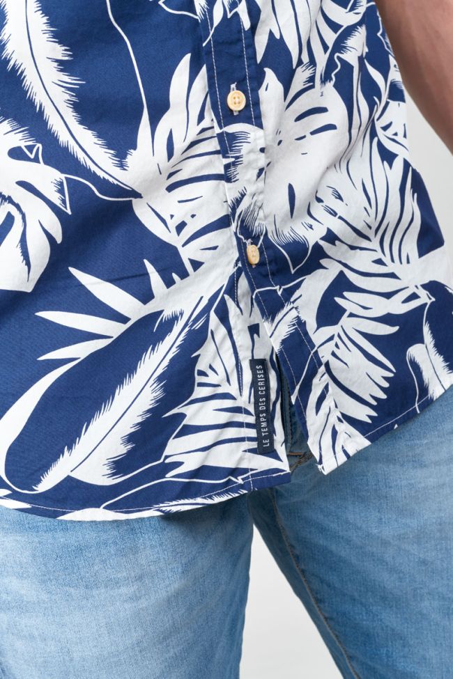 Chemise Ruti bleu marine à motif jungle