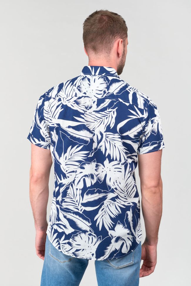 Chemise Ruti bleu marine à motif jungle
