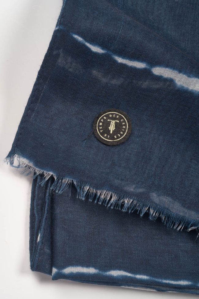 Foulard Scape bleu marine à motif tie and dye