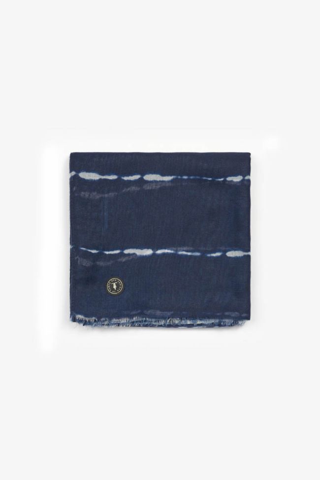 Foulard Scape bleu marine à motif tie and dye