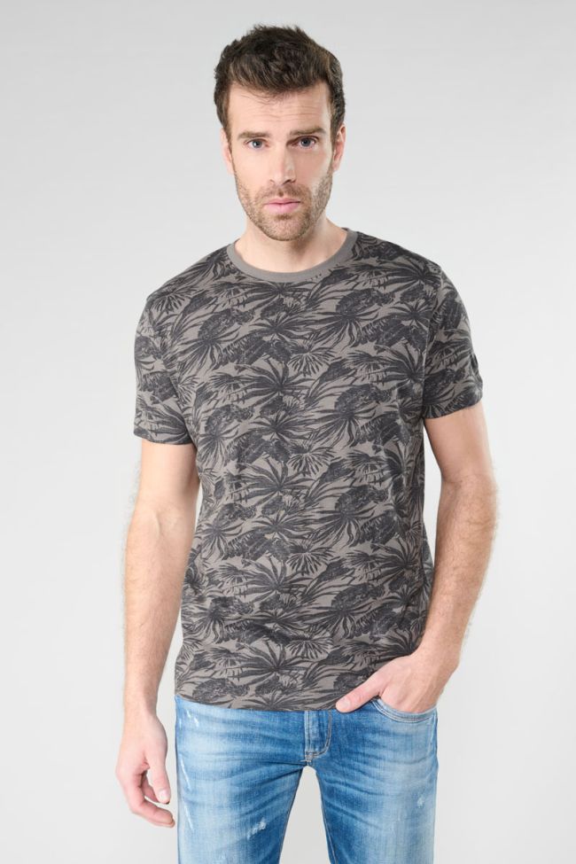 T-shirt Vezir à motif tropical gris