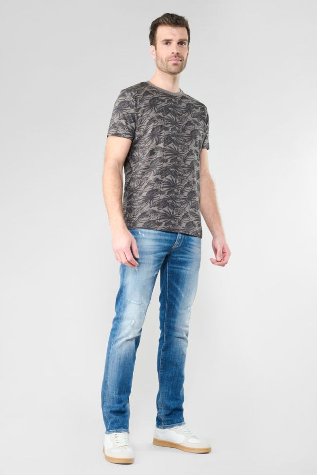 T-shirt Vezir à motif tropical gris