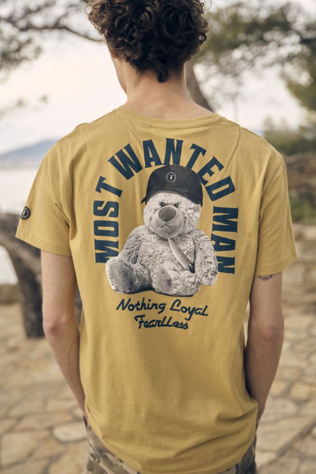 T-shirt Wunth jaune moutarde imprimé