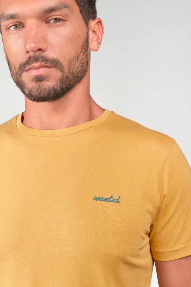 T-shirt Wunth jaune moutarde imprimé