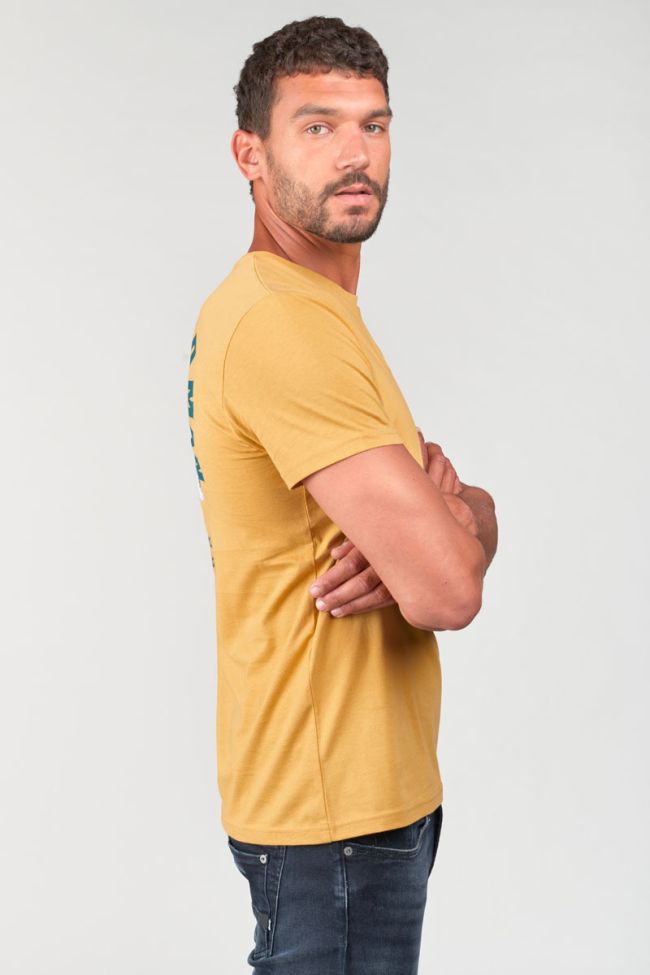 T-shirt Wunth jaune moutarde imprimé