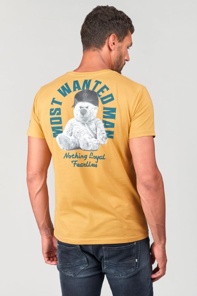 T-shirt Wunth jaune moutarde imprimé