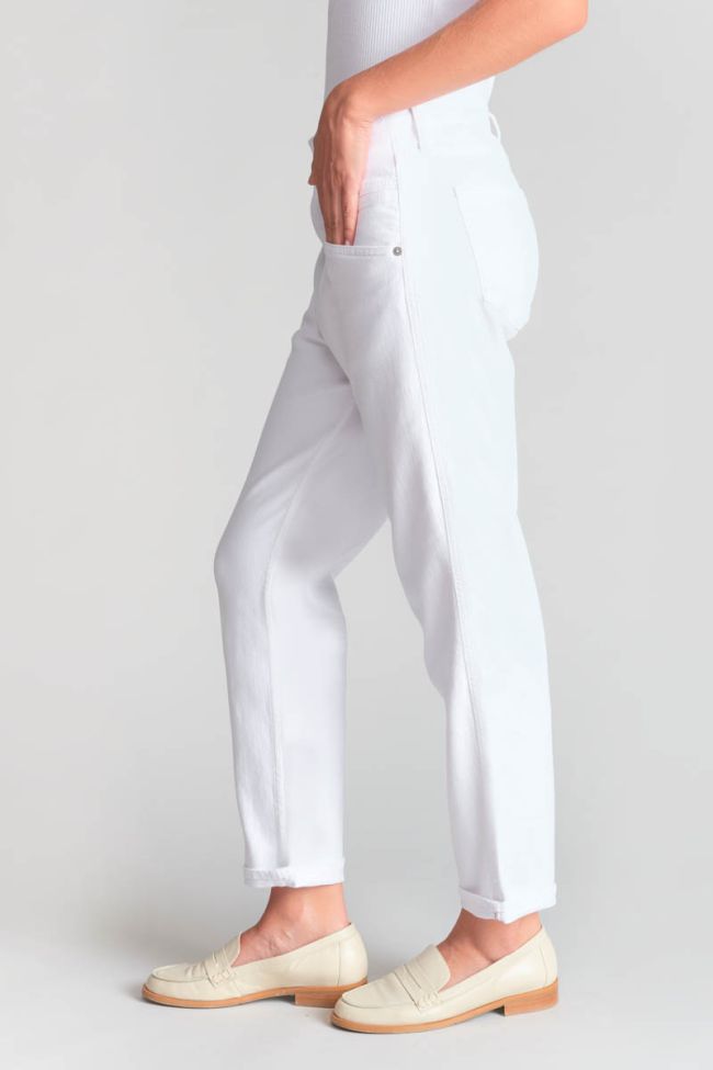 Jeans 400/60 girlfriend Thil taille haute blanc 
