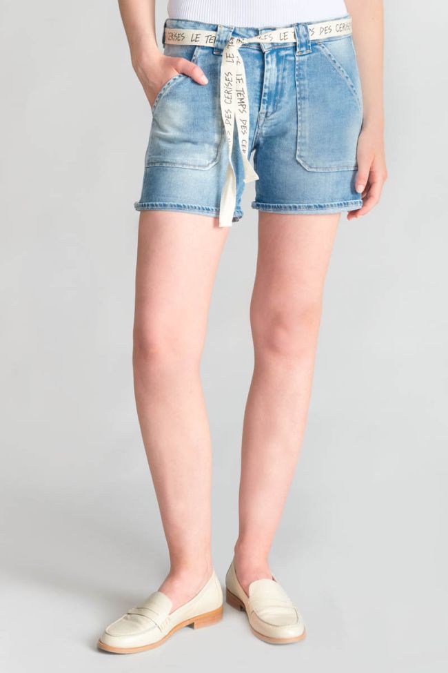 Short Bloom en jeans bleu clair