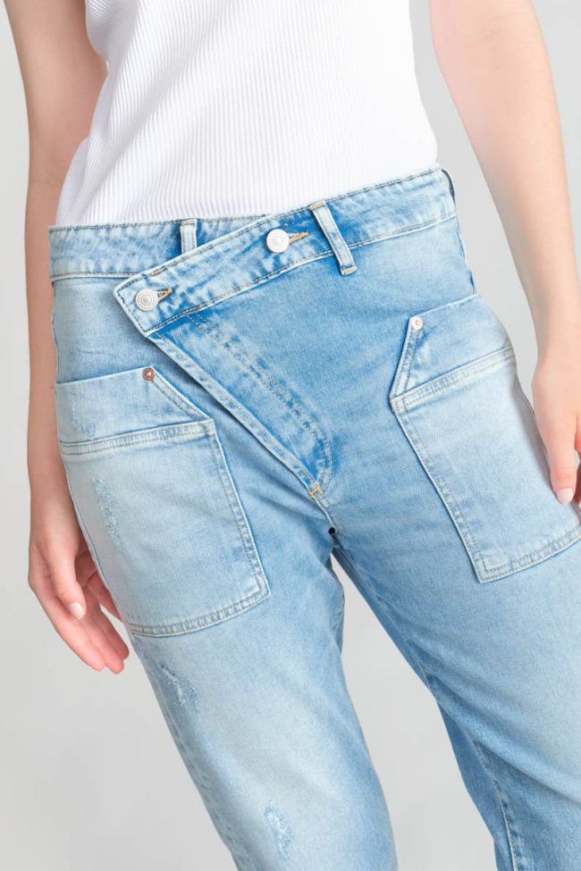 Jeans boyfit Cosy Pocket 7/8ème destroy bleu N°5