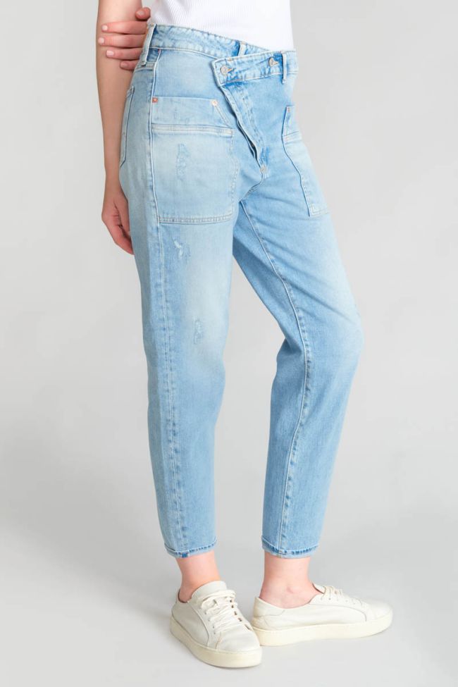 Jeans boyfit Cosy Pocket 7/8ème destroy bleu N°5