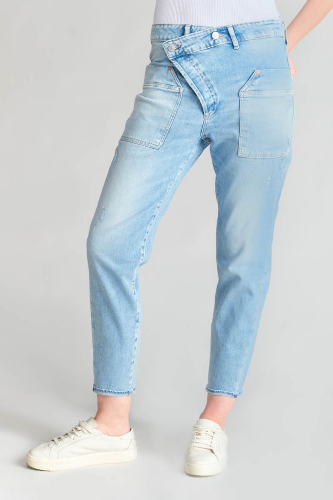 Jeans boyfit Cosy Pocket 7/8ème destroy bleu N°5