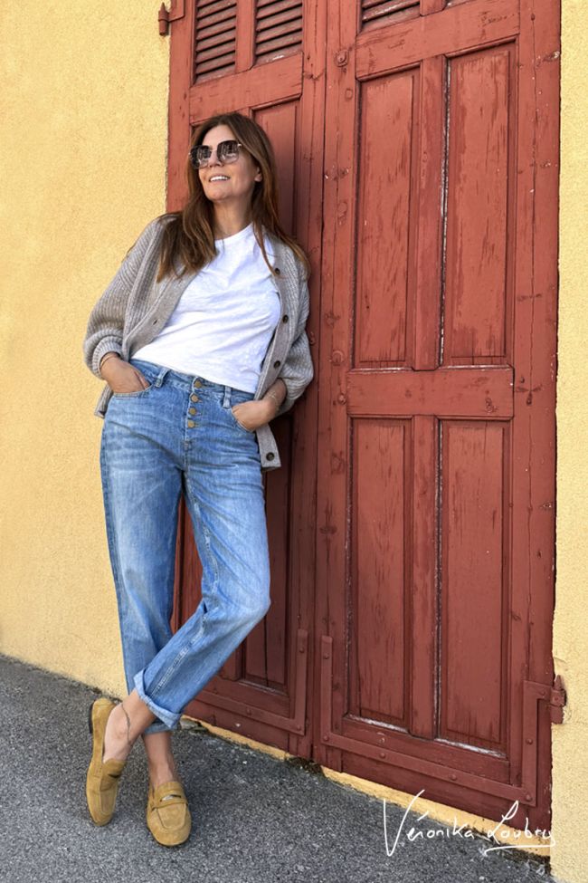 James 400/60 girlfriend by Véronika Loubry jeans taille haute bleu N°4