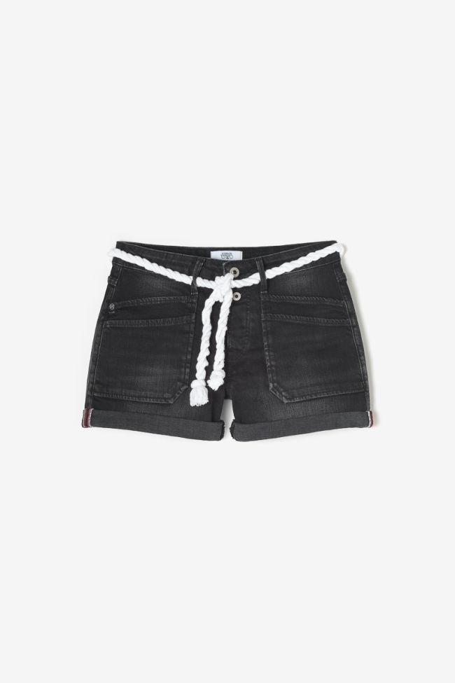 Short Madrague en jeans noir