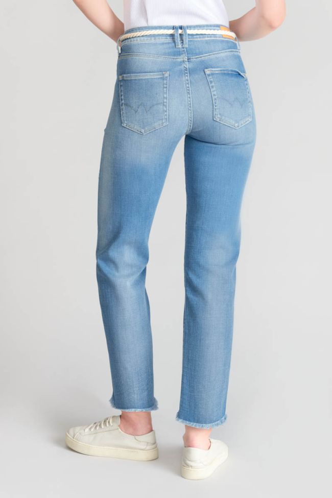 Jeans Pricilia taille haute 7/8ème destroy bleu N°4