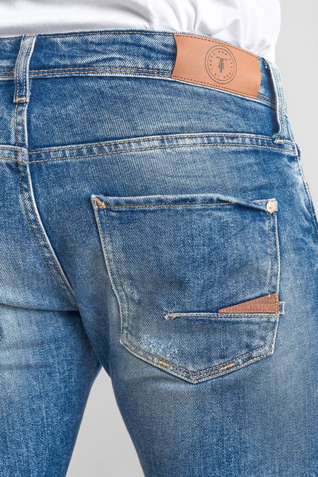 Bermuda Landres en jeans bleu délavé destroy