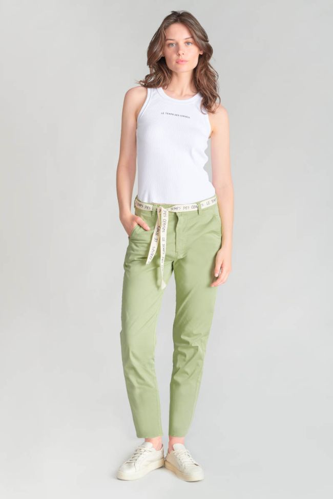 Pantalon chino loose Arlo vert amande