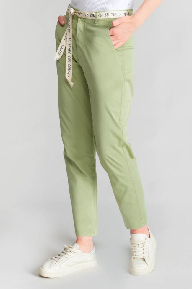 Pantalon chino loose Arlo vert amande