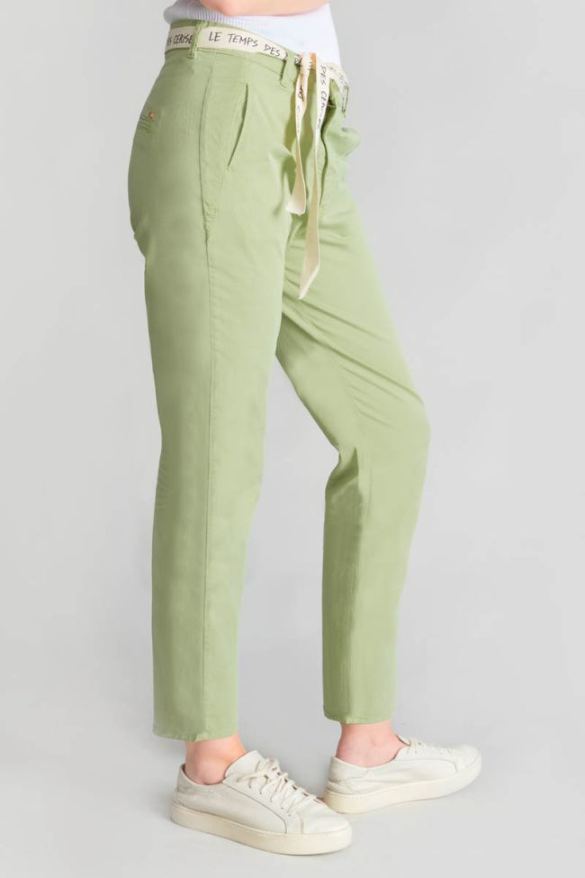 Pantalon chino loose Arlo vert amande