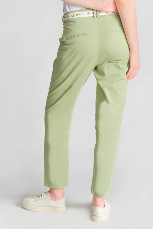 Pantalon chino loose Arlo vert amande