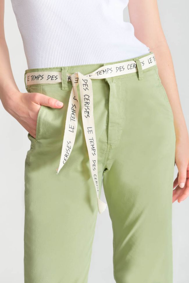 Pantalon chino loose Arlo vert amande