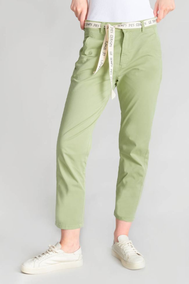 Pantalon chino loose Arlo vert amande