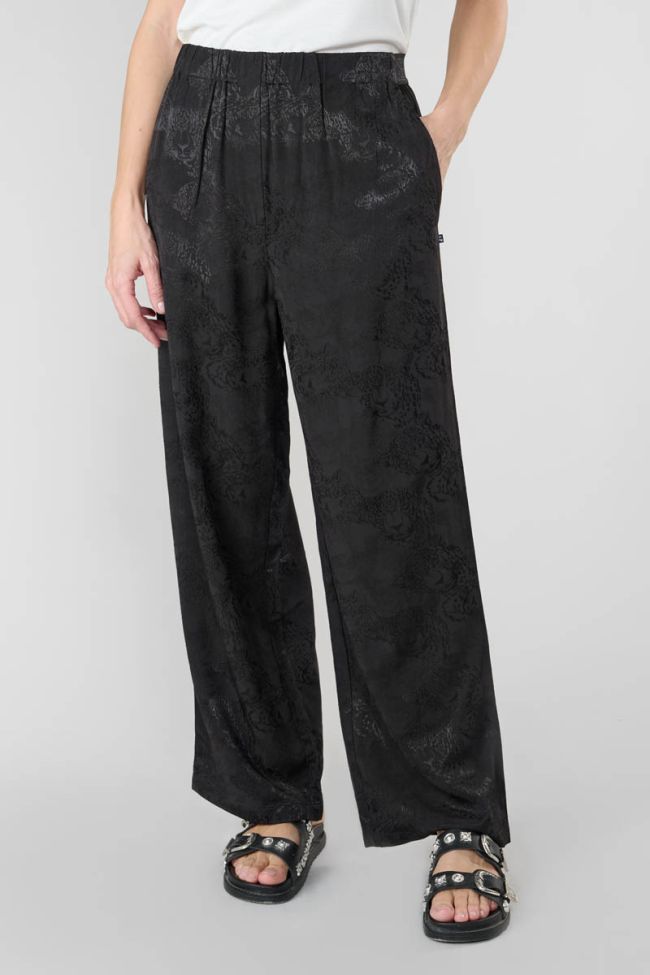 Pantalon Clemati en jacquard noir