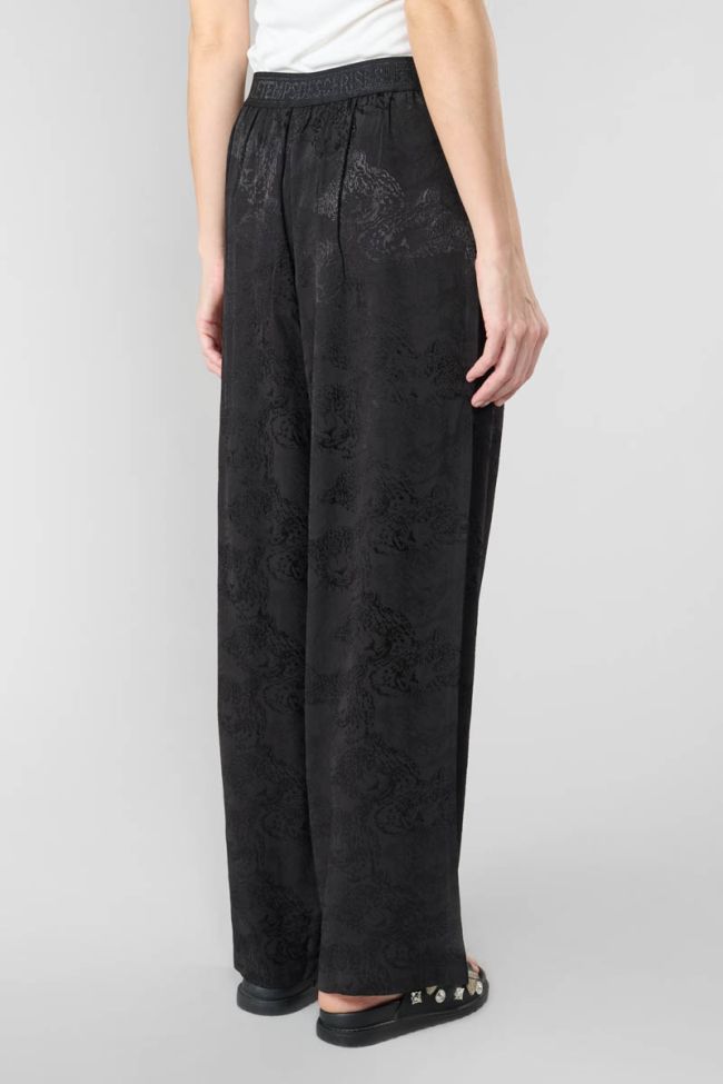 Pantalon Clemati en jacquard noir