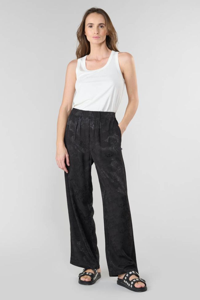 Pantalon Clemati en jacquard noir