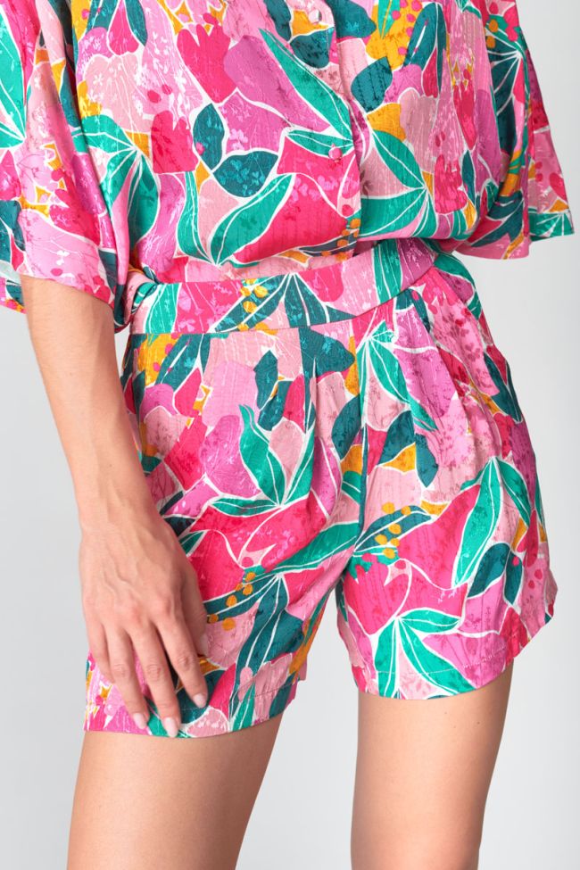 Short Trille fuchsia à motif fantaisie
