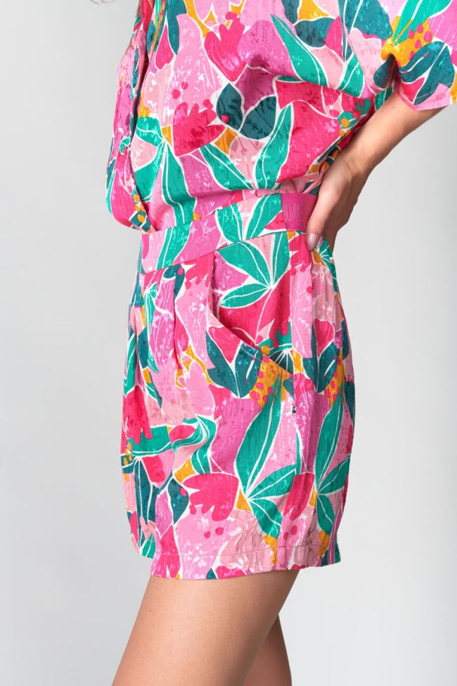 Short Trille fuchsia à motif fantaisie